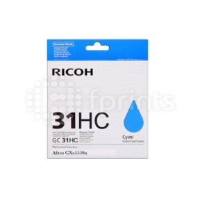 Картридж гелевый Ricoh GC 31KH (4.89К) Cyan голубой Aficio GX e5550N / GX e7700N