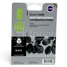 Картридж Cactus CS-LC1100BK Black (черный) для Brother DCP-385c / 6690cw / MFC-990 / 5890 / 5895 / 6490 (16мл