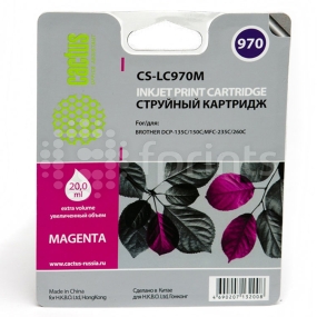 Картридж Cactus CS-LC970M Magenta (красный) для Brother MFC-260c / 235c / DCP-150c / 135c (20мл)