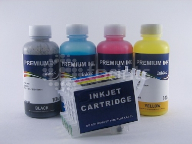 Перезаправляемые картриджи Epson WF-2530WF, WF-2540WF + чернила по 100 мл.