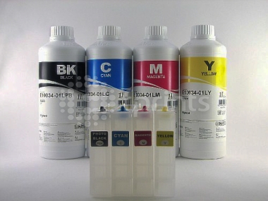Перезаправляемые картриджи Epson 4400 / 4500 (с программатором) + чернила по 1 л.